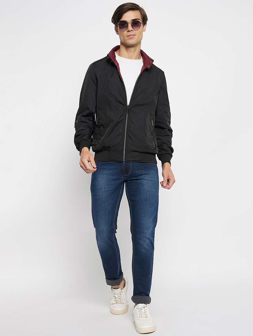 men long sleeve solid bomber jacket - 21520983 -  Standard Image - 4