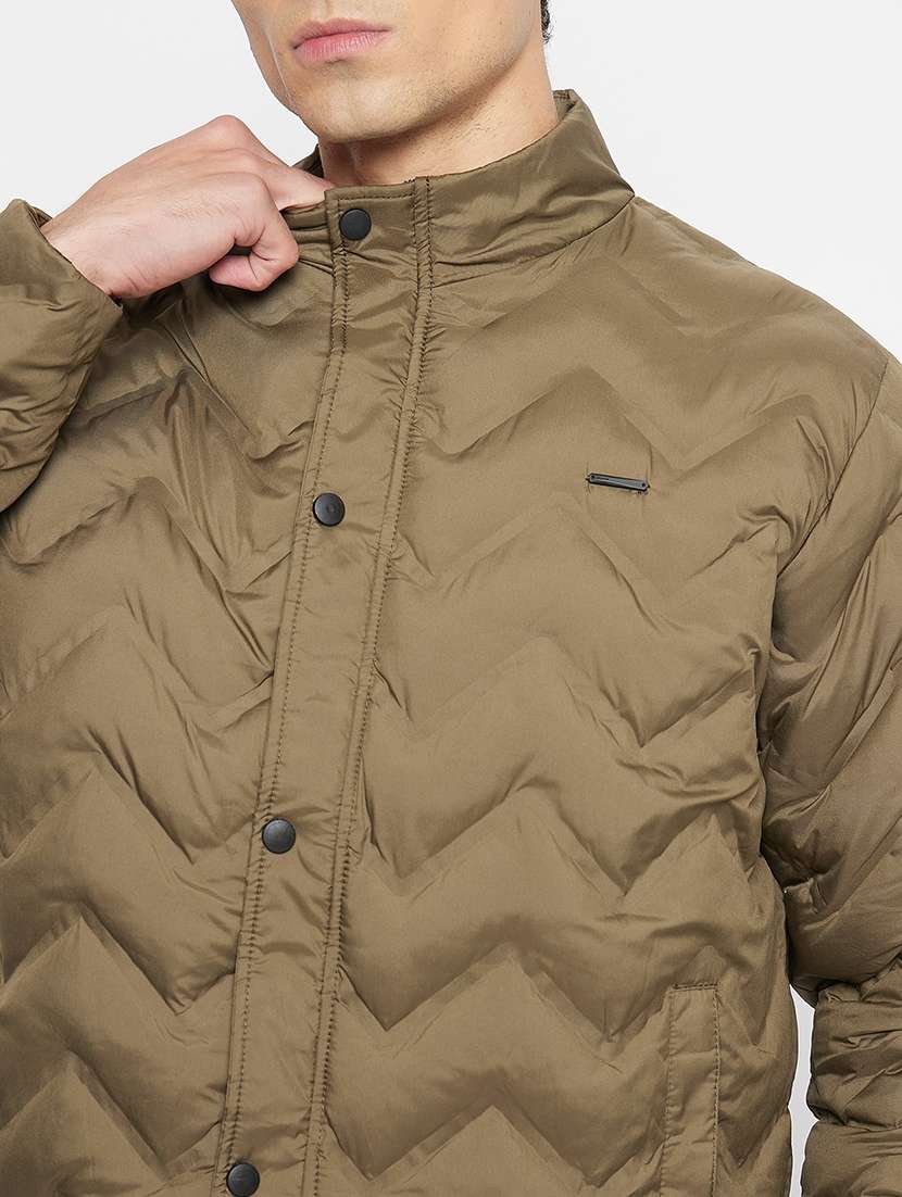 men long sleeves solid quilted jacket - 21520986 - Standard Image - 4