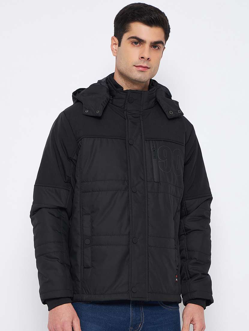 men long sleeve solid quilted jacket