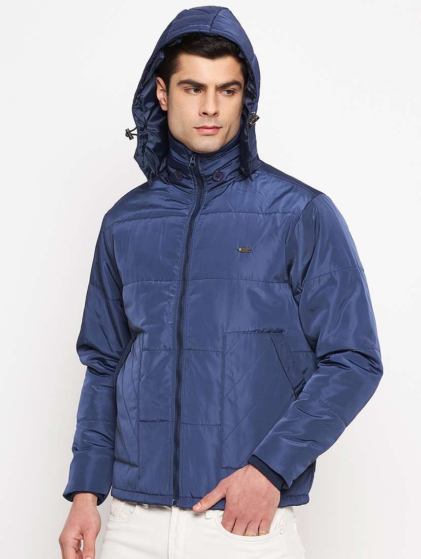 men blue polyester bomber jacket - 21521001 -  Standard Image - 1