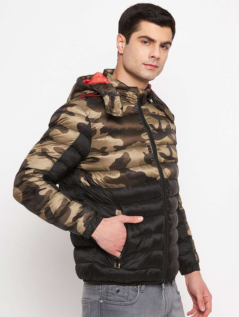 men black camouflage quilted jacket - 21521004 -  Standard Image - 1