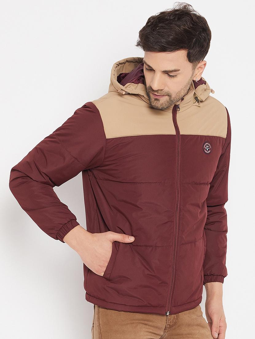 men long sleeve color block quilted jacket - 21521007 - Standard Image - 1