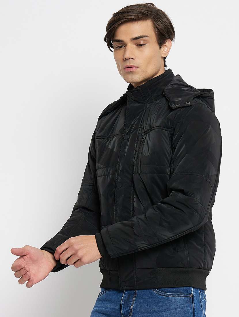men black polyester bomber jacket - 21521020 -  Standard Image - 1