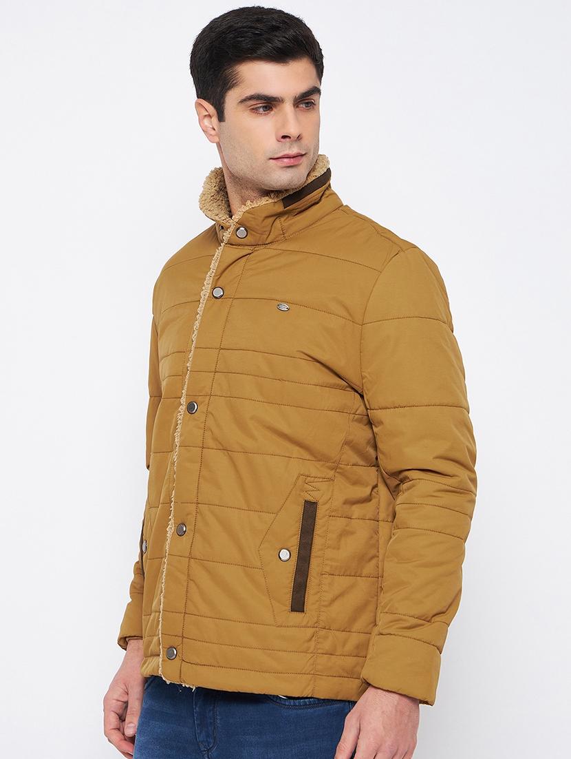 men brown polyester bomber jacket - 21521024 - Standard Image - 1