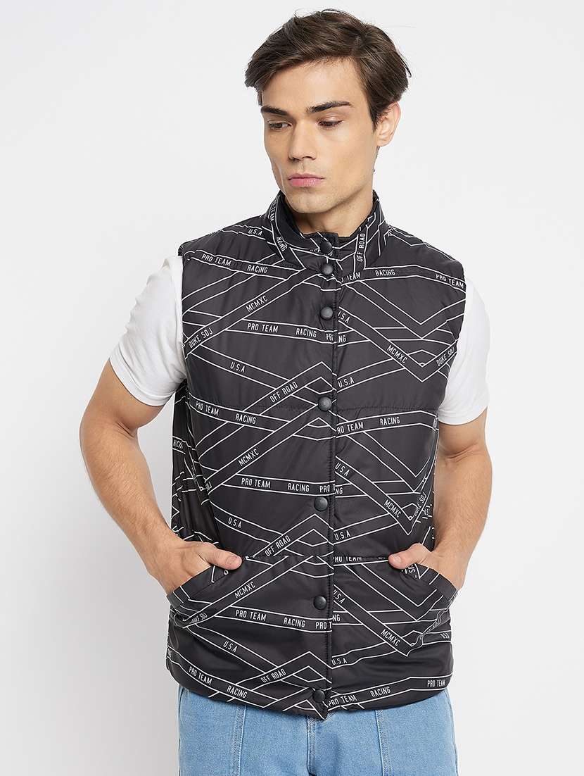 mens solid sleeveless reversible bomber jacket