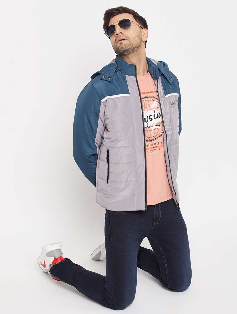 men long sleeve color block quilted jacket - 21521039 -  Standard Image - 6