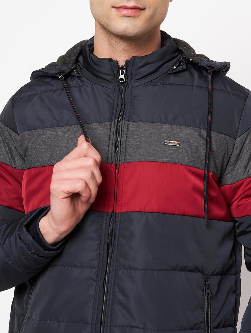 men navy blue long sleeve quilted jacket - 21521048 - Standard Image - 4