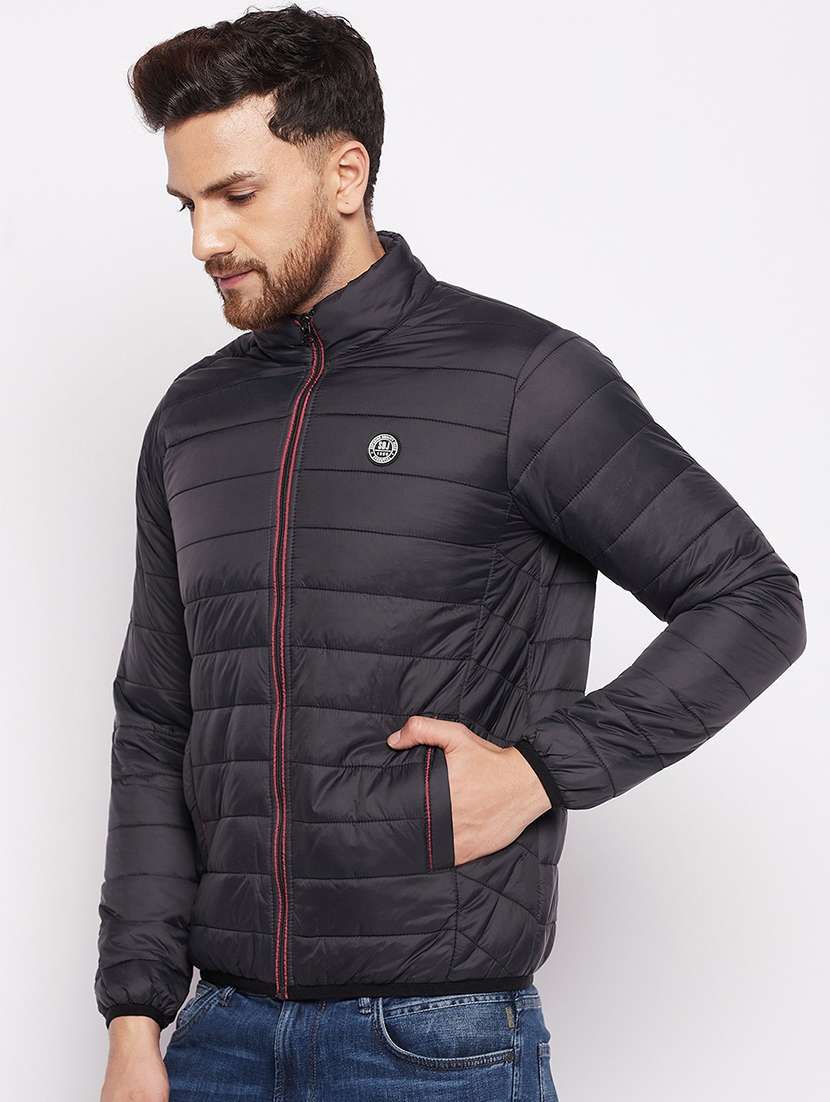 men long sleeve solid quilted jacket - 21521055 -  Standard Image - 1