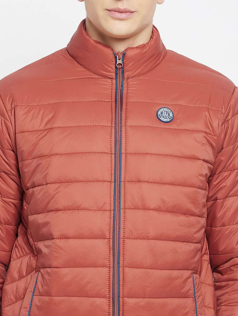 men rust solid long sleeve quilted jacket - 21521058 - Standard Image - 4