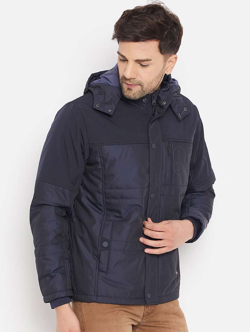 men solid long sleeve bomber jacket - 21521065 -  Standard Image - 1
