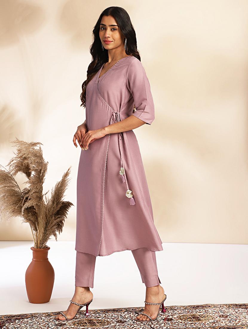 women lavender kurta pant set - 21521102 -  Standard Image - 1