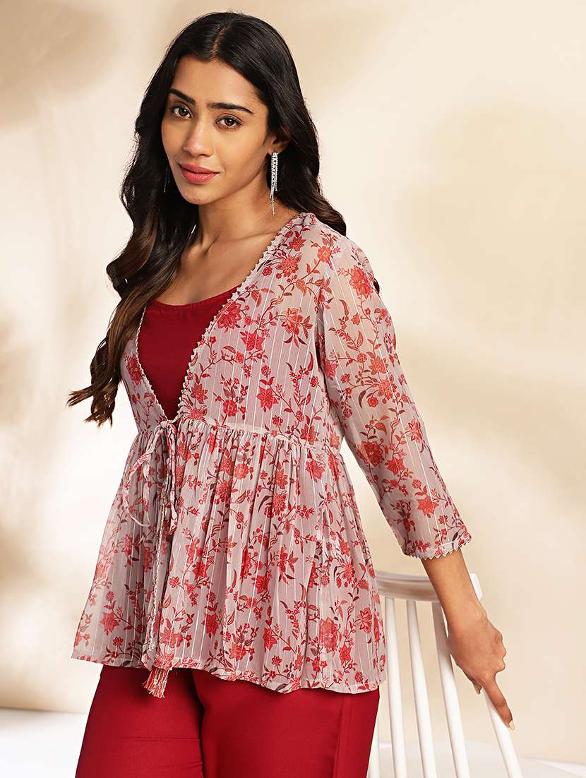 women maroon top pants set - 21521104 -  Standard Image - 4