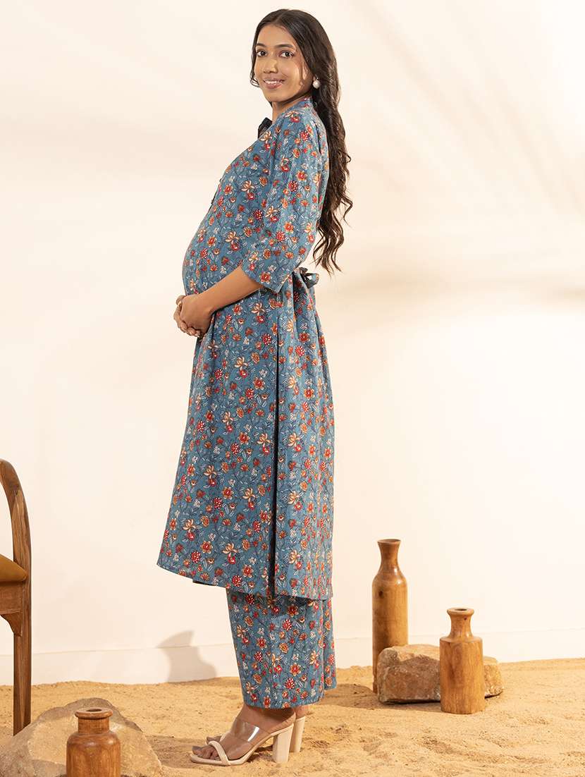 women blue kurta pant set - 21521115 -  Standard Image - 1