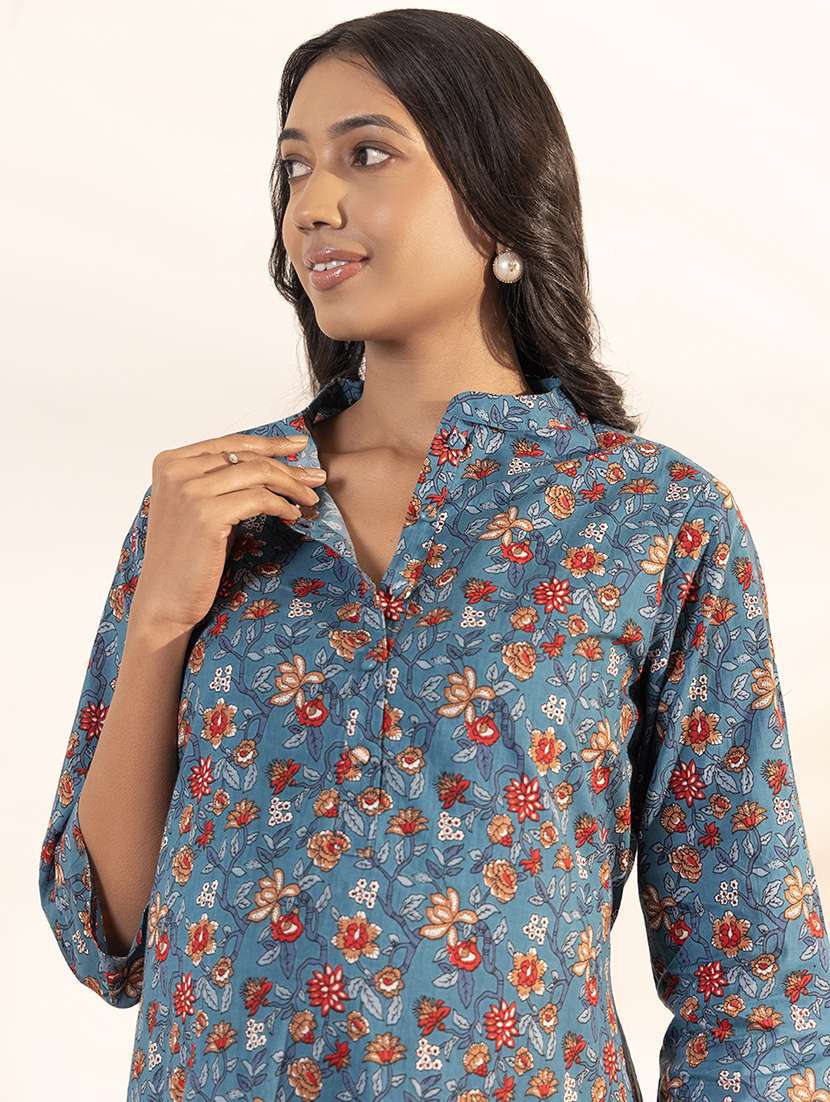 women blue kurta pant set - 21521115 - Standard Image - 4