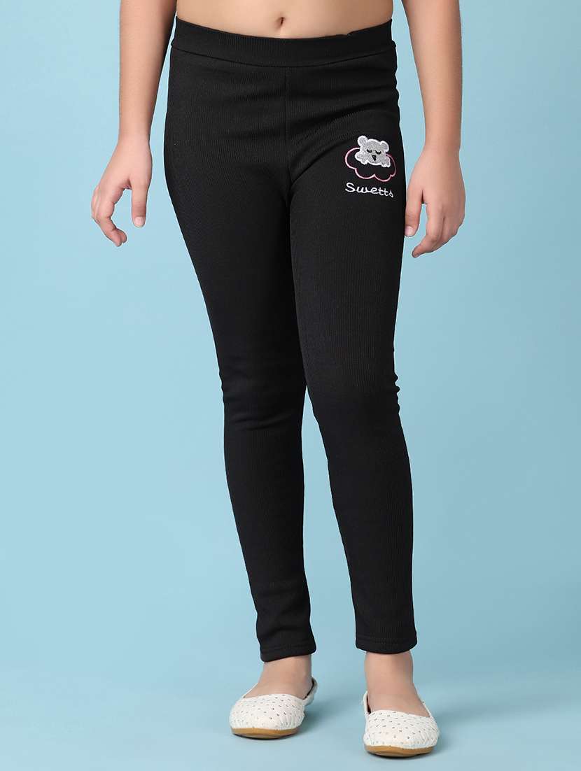 girls solid mid rise legging - 21521208 -  Standard Image - 1