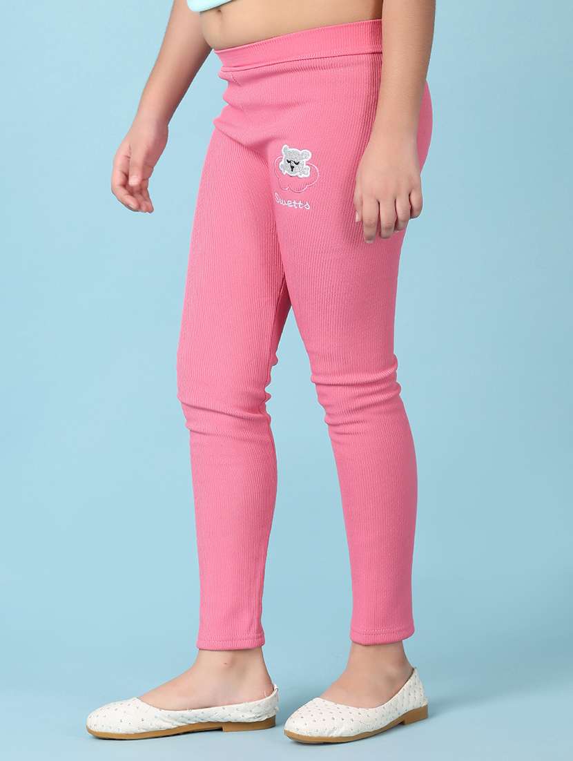 girls solid mid rise legging - 21521212 -  Standard Image - 1