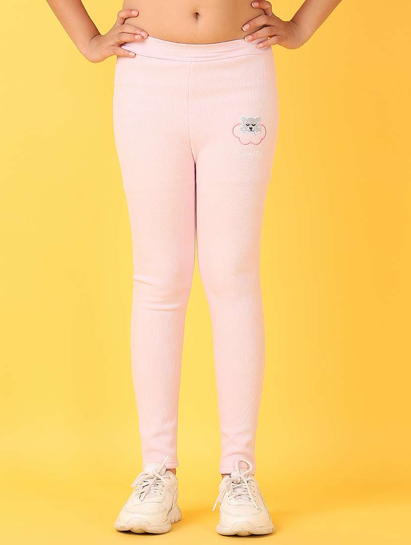 girls solid mid rise legging - 21521213 -  Standard Image - 1