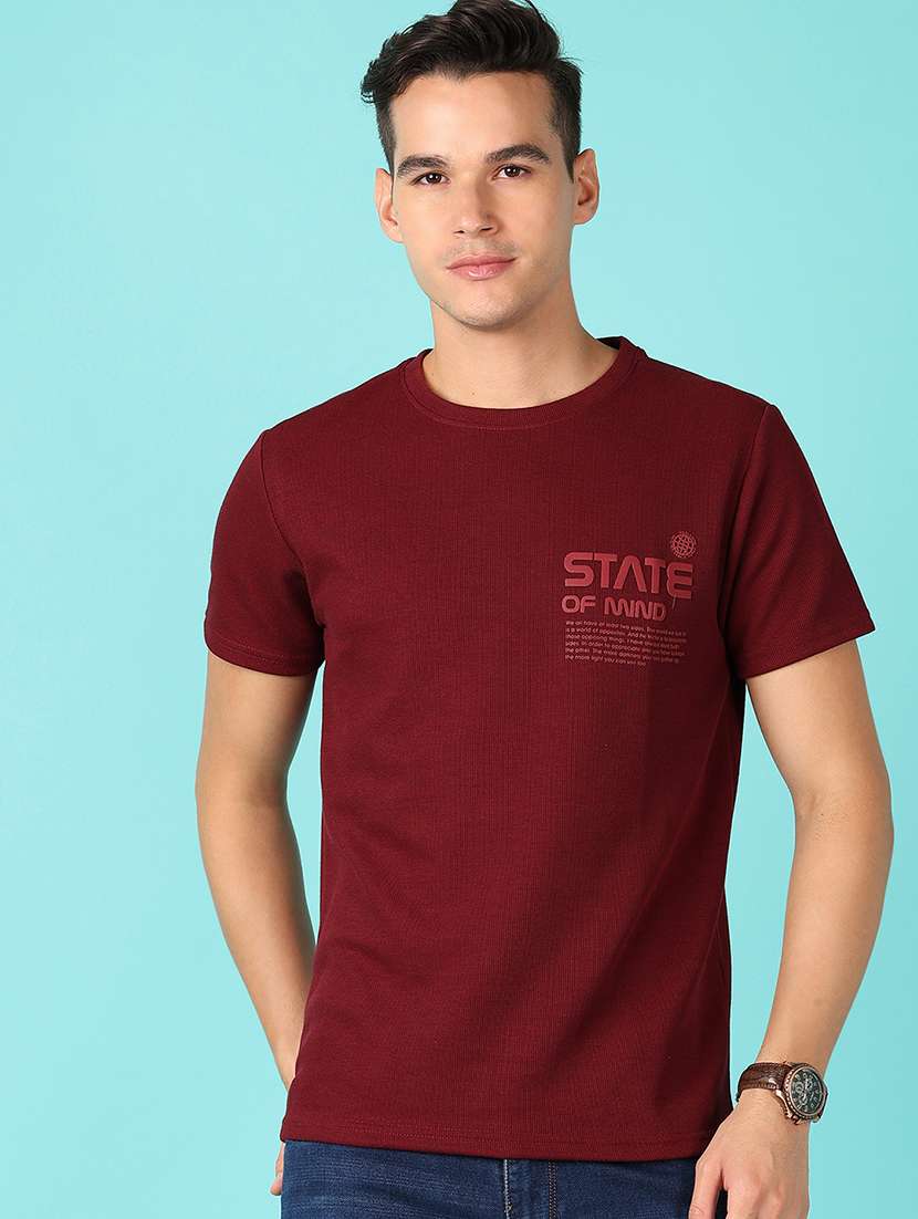 men short sleeves placement print t-shirt - 21521233 -  Standard Image - 1