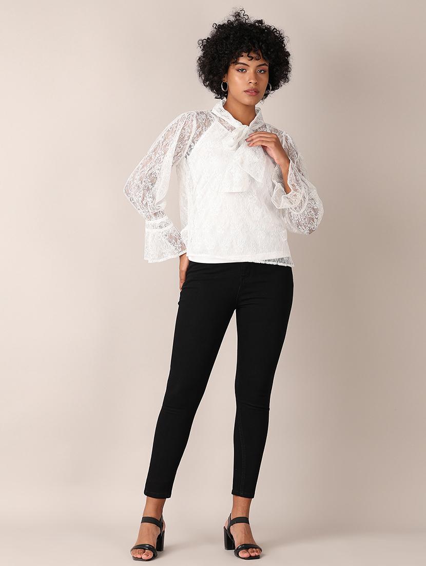 women lace detailed puff sleeves top - 21521329 - Standard Image - 4