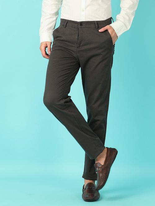 men solid regular fit chinos casual trouser - 21521384 -  Standard Image - 0