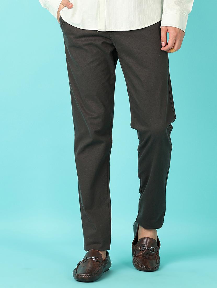 men solid regular fit chinos casual trouser - 21521384 -  Standard Image - 1