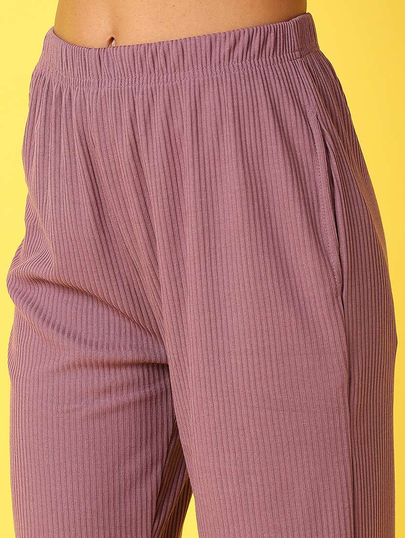 women purple cotton active wear co-ord set - 21521566 -  Standard Image - 4