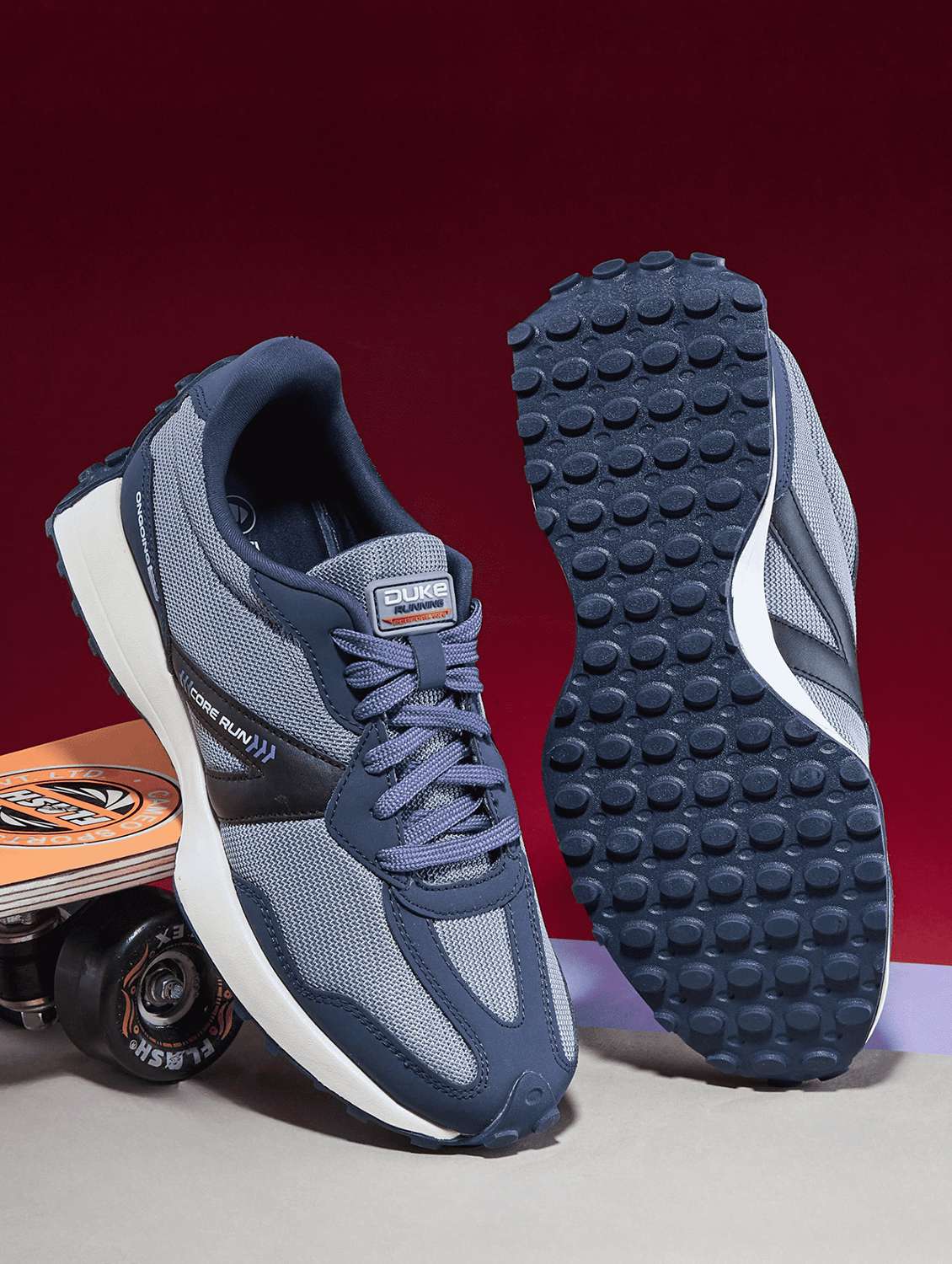 men blue training or gym sports shoes