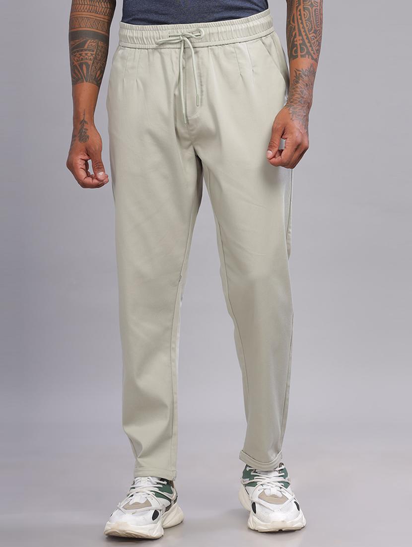 men high-rise solid jogger 