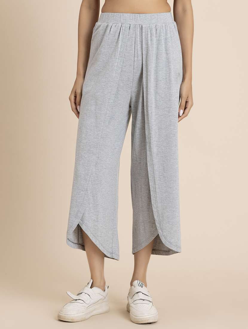 women grey hosiery culottes 