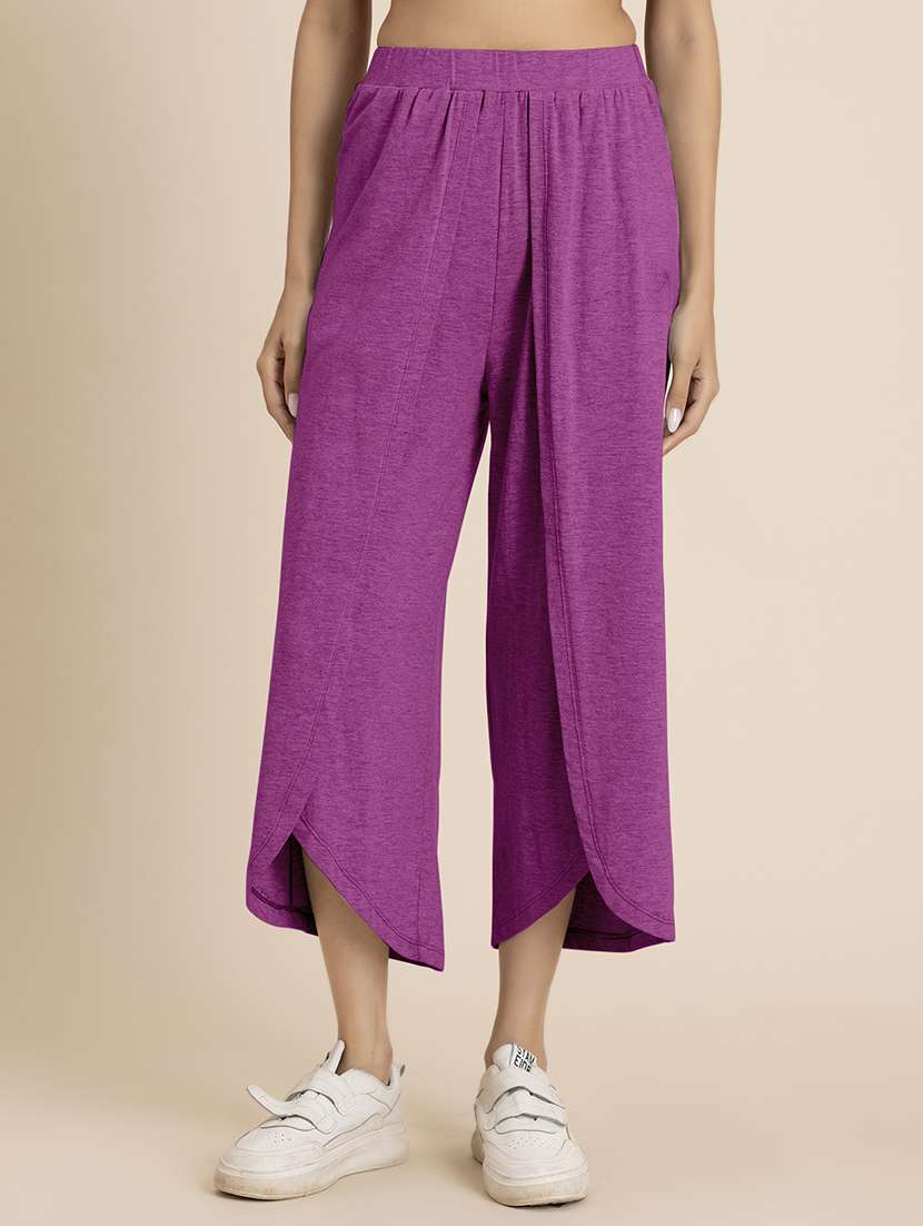 women purple hosiery culottes 