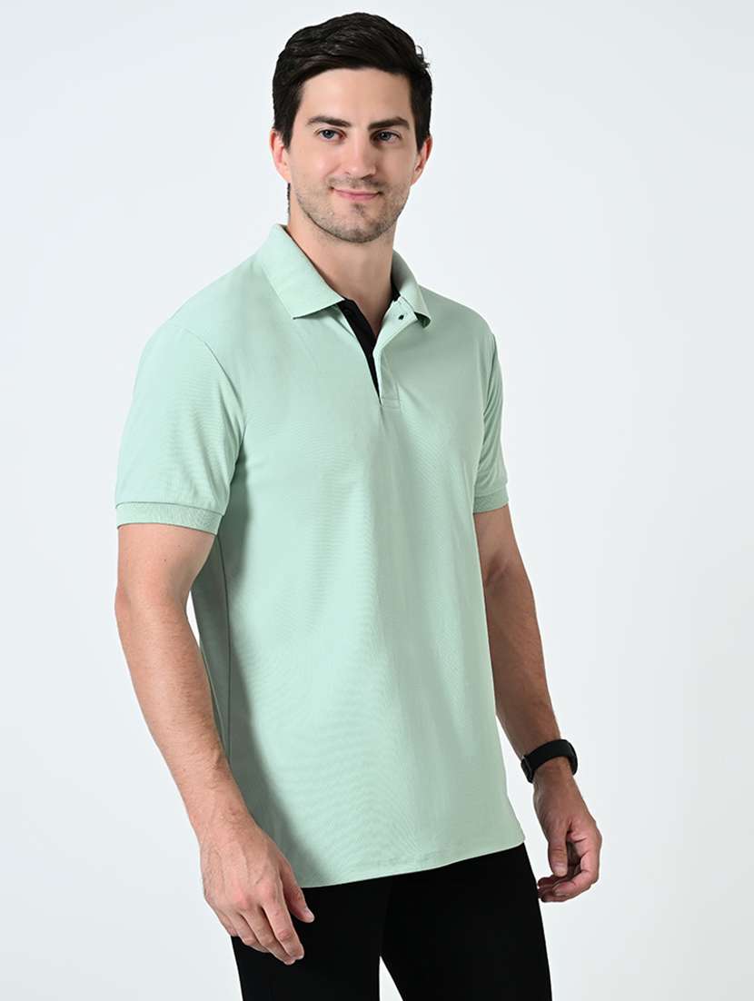 men polo neck plain t-shirt - 21521880 -  Standard Image - 1