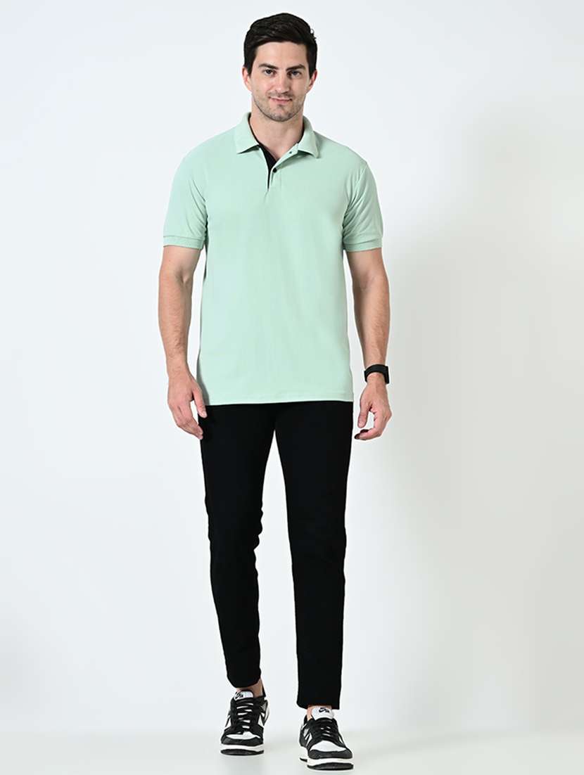 men polo neck plain t-shirt - 21521880 -  Standard Image - 4
