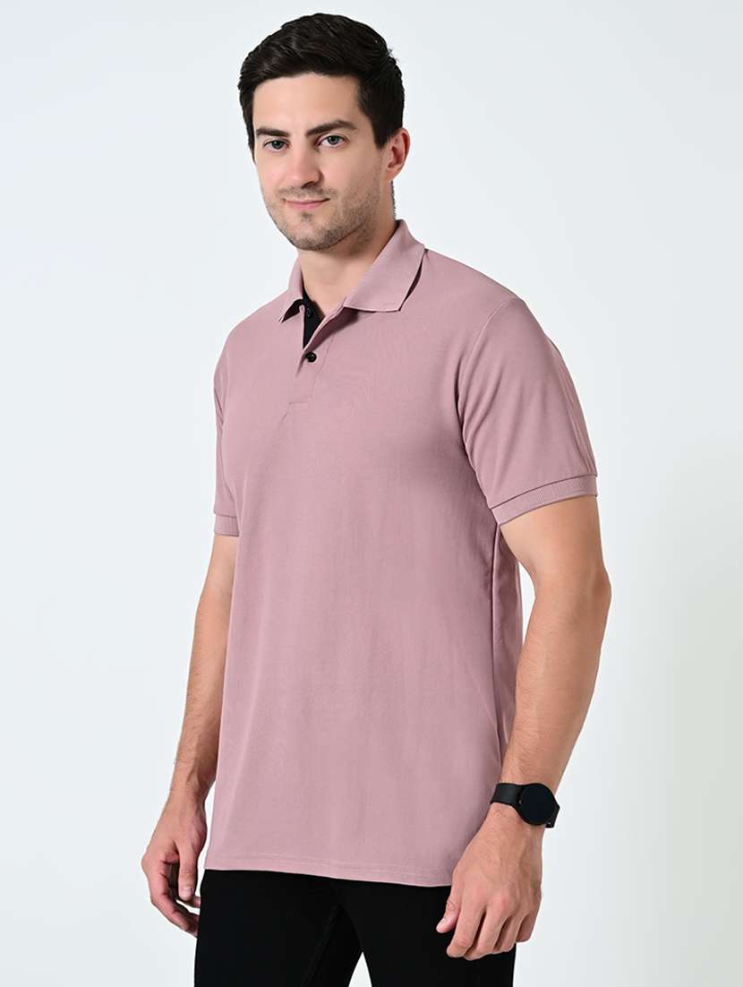men polo neck plain t-shirt - 21521881 - Standard Image - 1