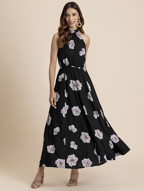 women floral printed halter neck maxi dress - 21521963 -  Standard Image - 0