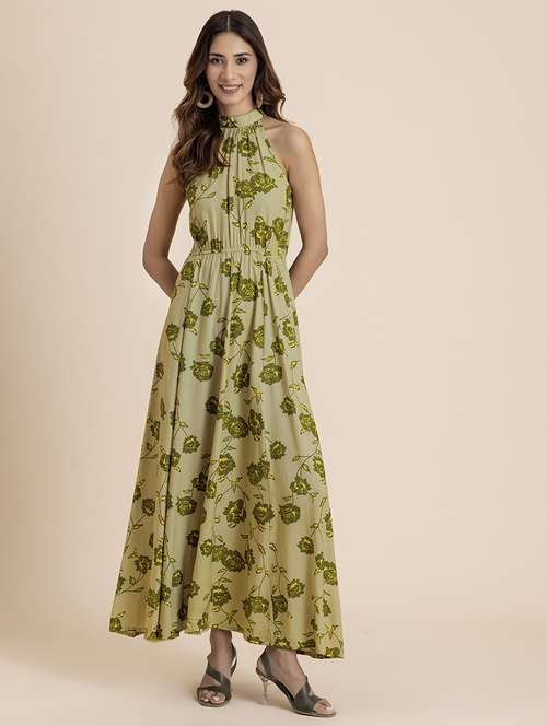 women floral printed halter neck maxi dress - 21521964 -  Standard Image - 0