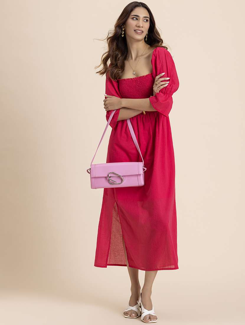 women solid square neck a-line dress - 21521967 -  Standard Image - 4