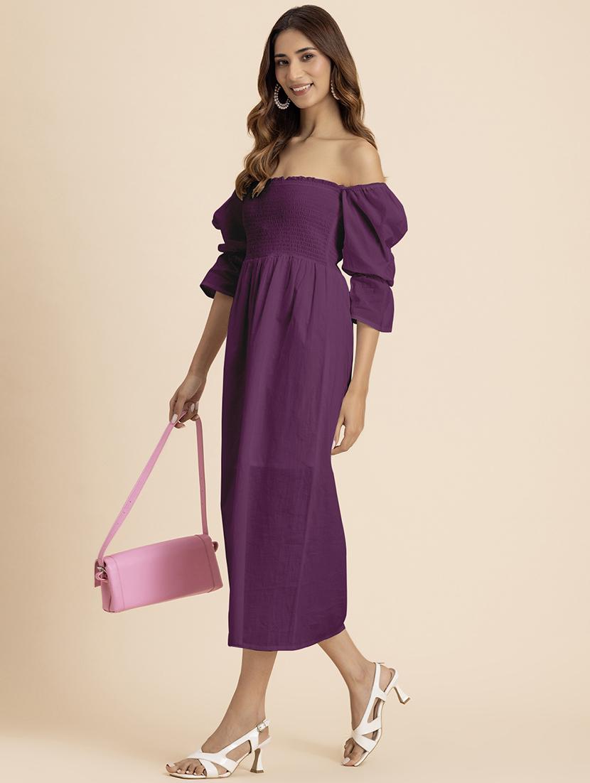 women solid square neck a-line dress - 21521970 - Standard Image - 4