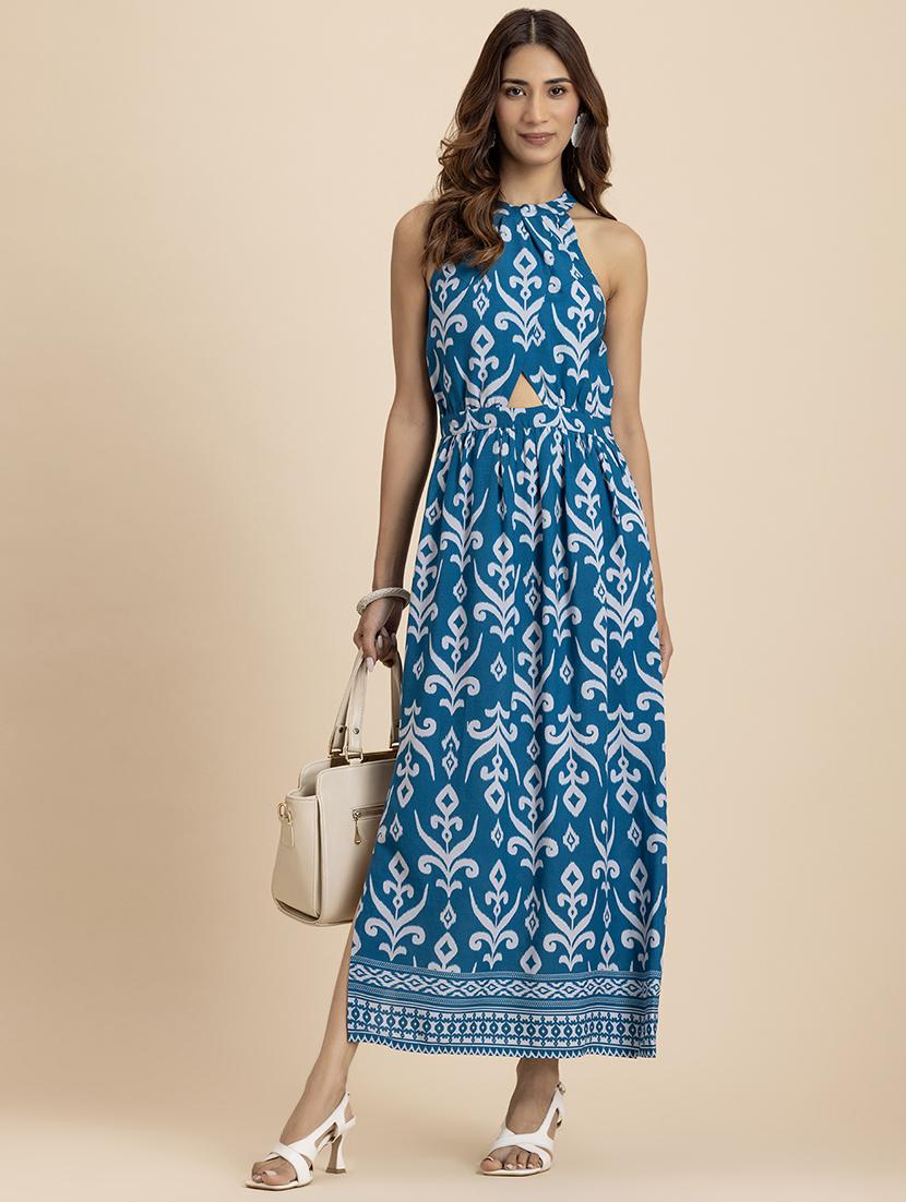 women printed halter neck a-line dress  - 21521986 -  Zoom Image - 0