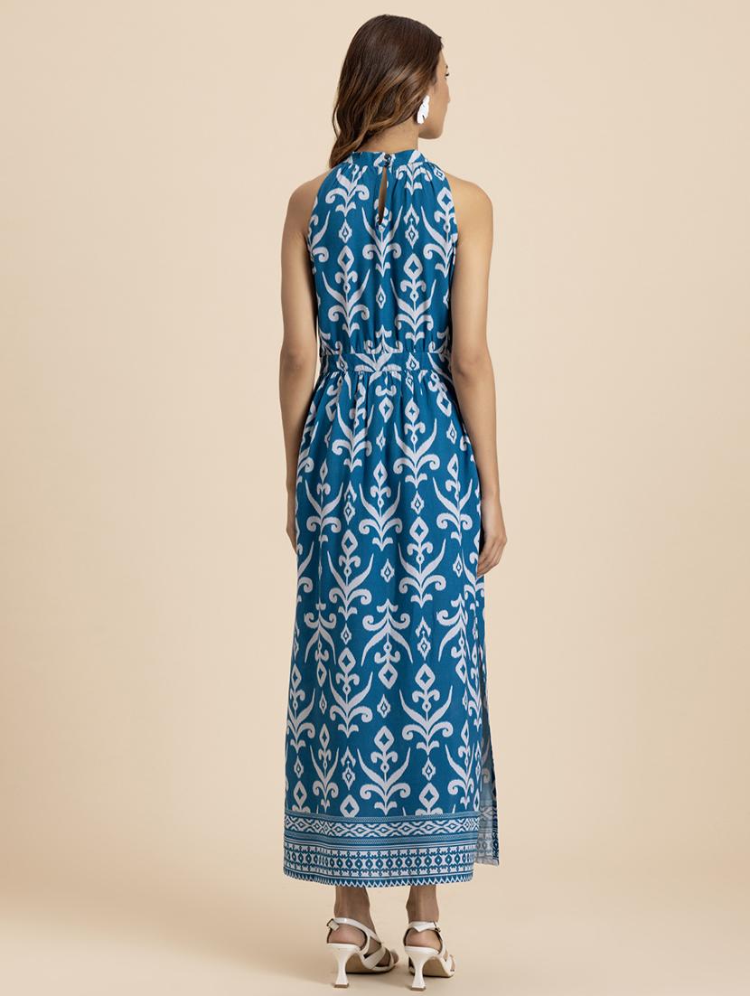 women printed halter neck a-line dress - 21521986 - Standard Image - 4