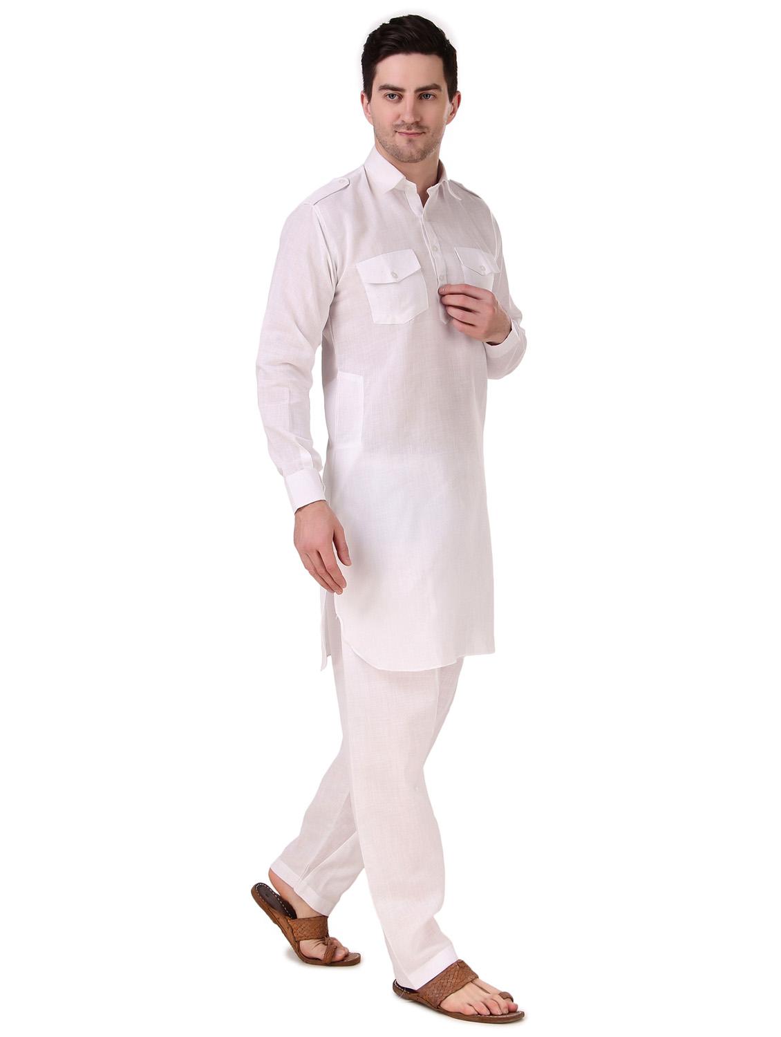 men solid kurta pyjama ethnic wear set - 21522016 - Standard Image - 1