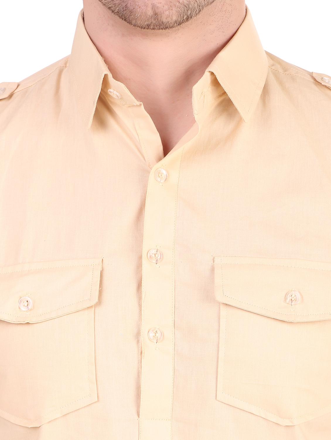 men beige cotton blend kurta & pyjama set - 21522018 - Standard Image - 4