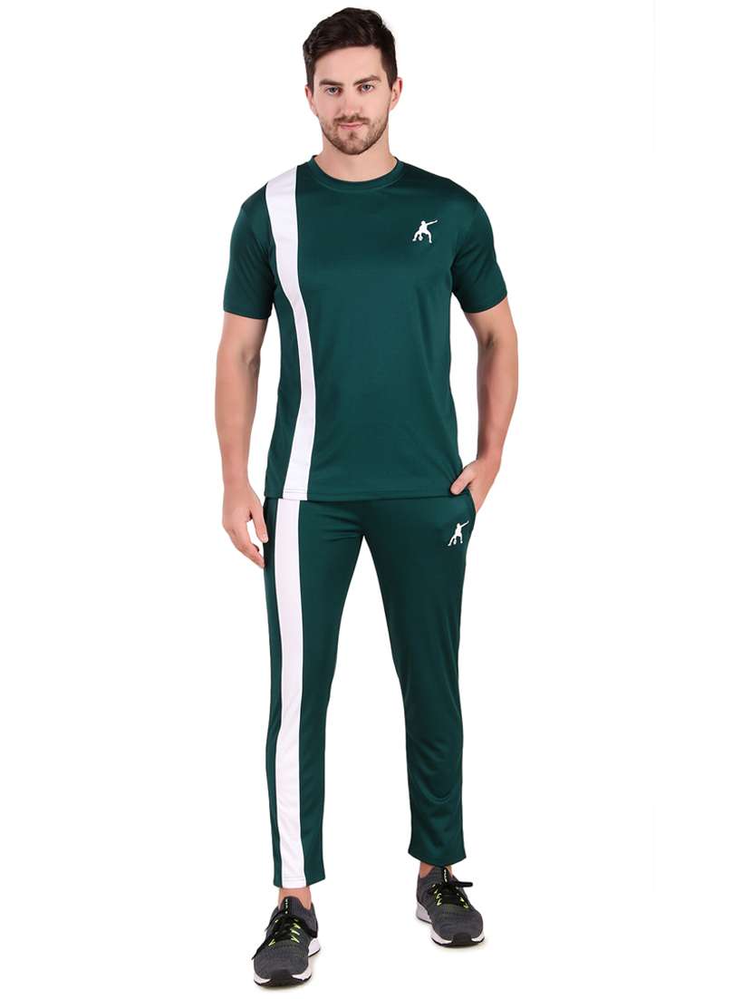 men full length color block track suit