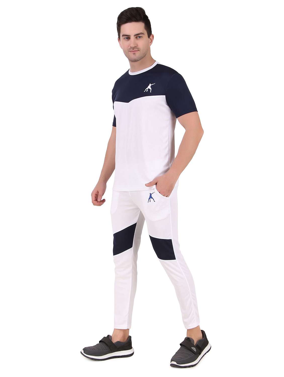 men white full length track pants - 21522114 -  Standard Image - 1