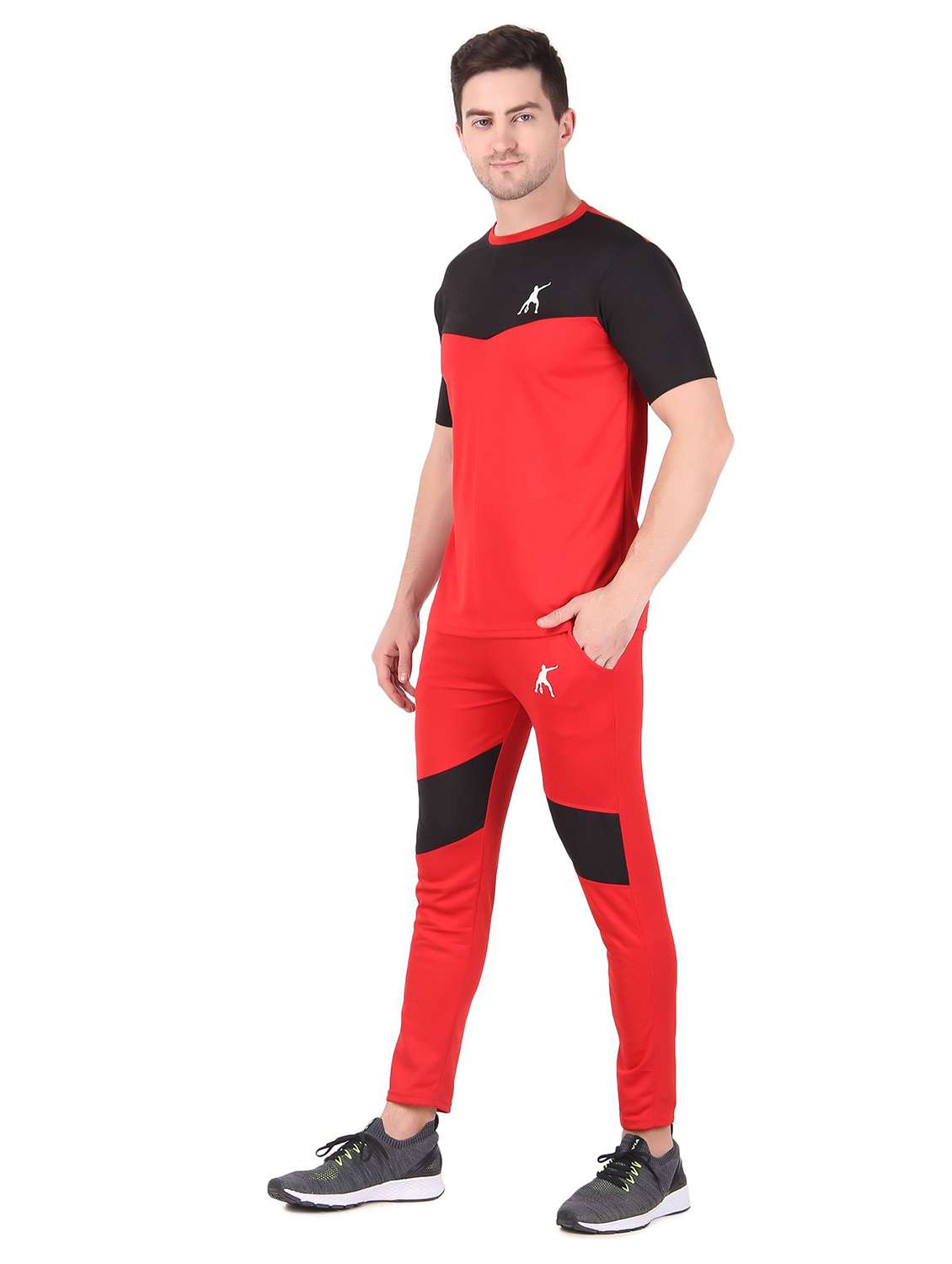 men red full length track pants - 21522115 -  Standard Image - 1