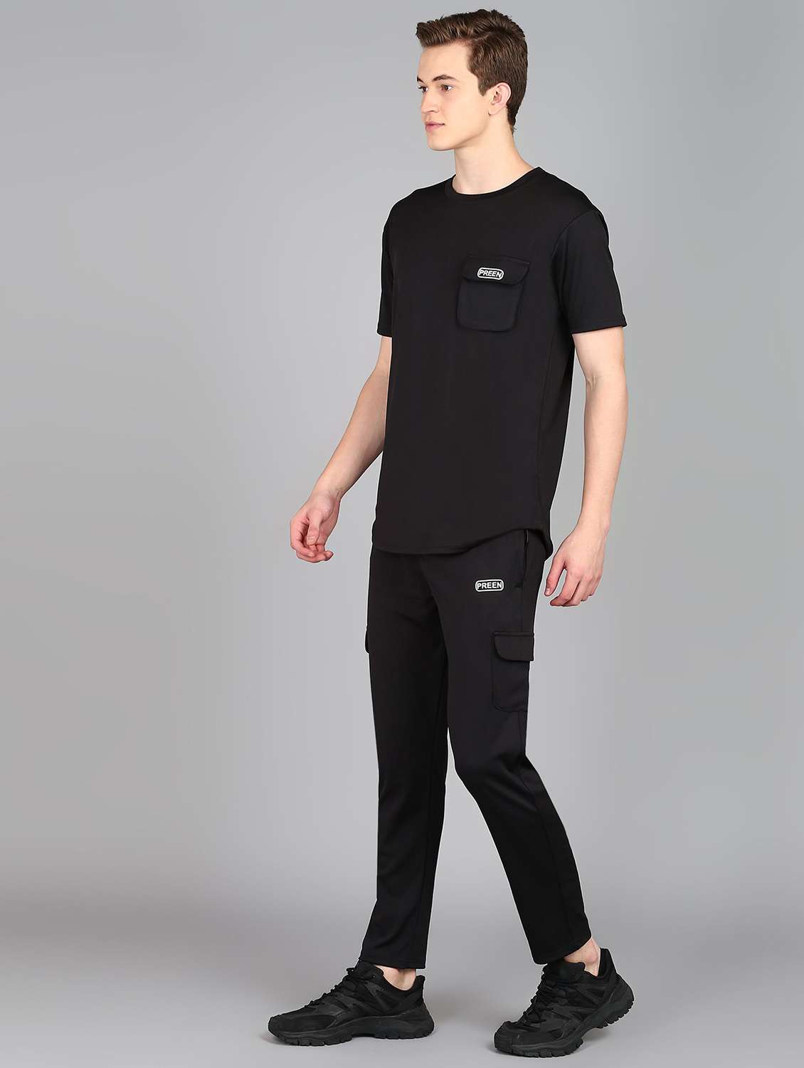 men solid full length track suit - 21522130 -  Standard Image - 1