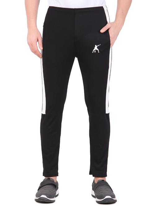 men black polyester full length track pant - 21522162 - Standard Image - 0
