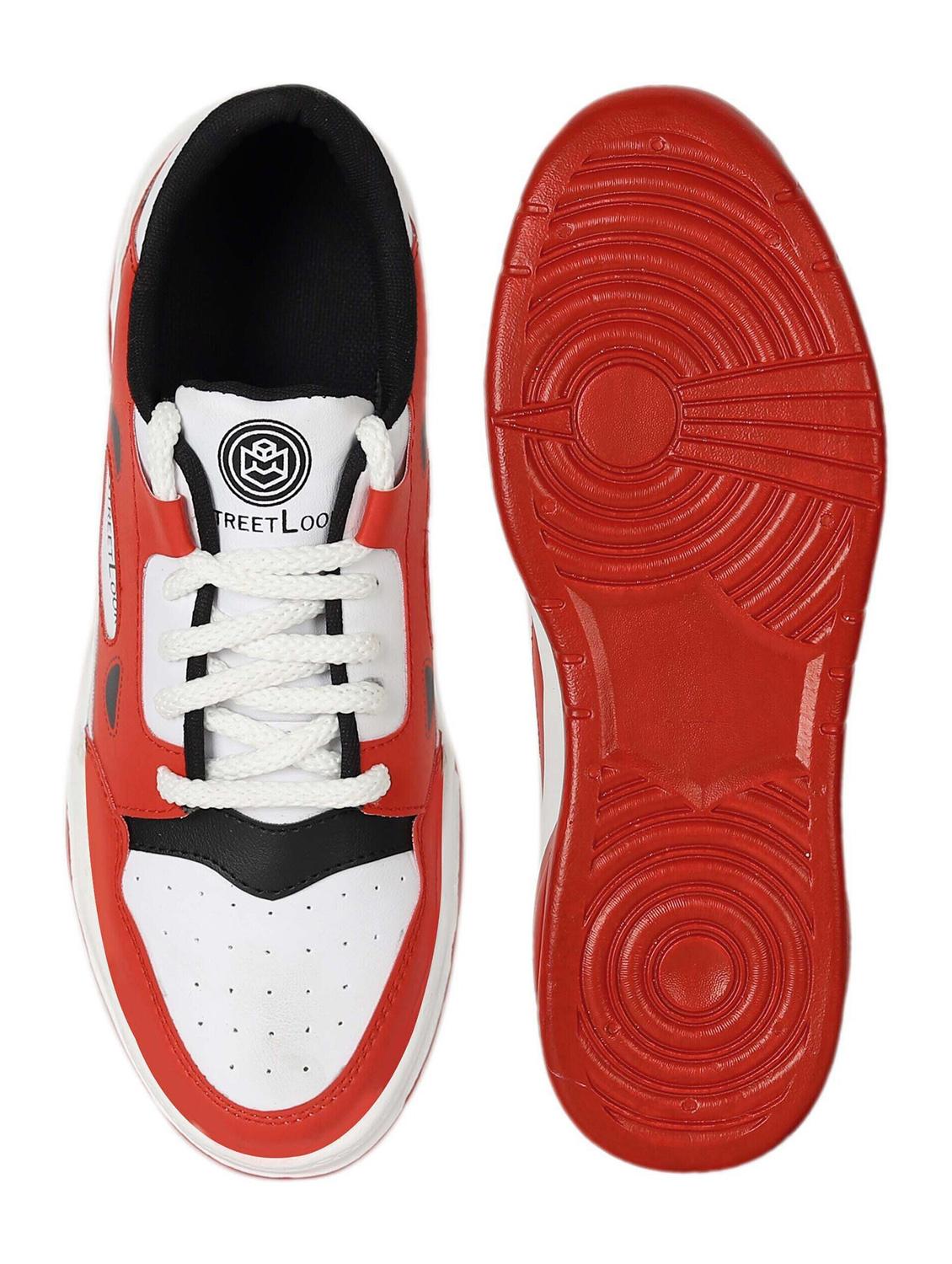 men red lace up sneakers - 21522346 - Standard Image - 4