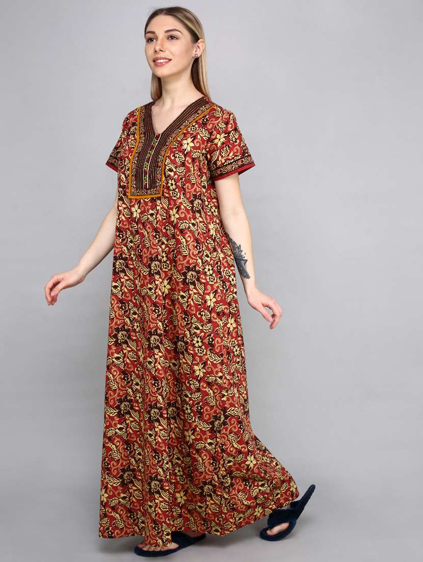 women red cotton nighty  - 21522413 -  Standard Image - 1