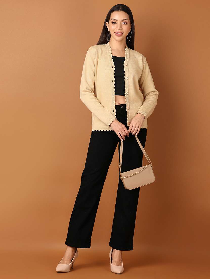 women solid long sleeve cardigan - 21522822 -  Standard Image - 4