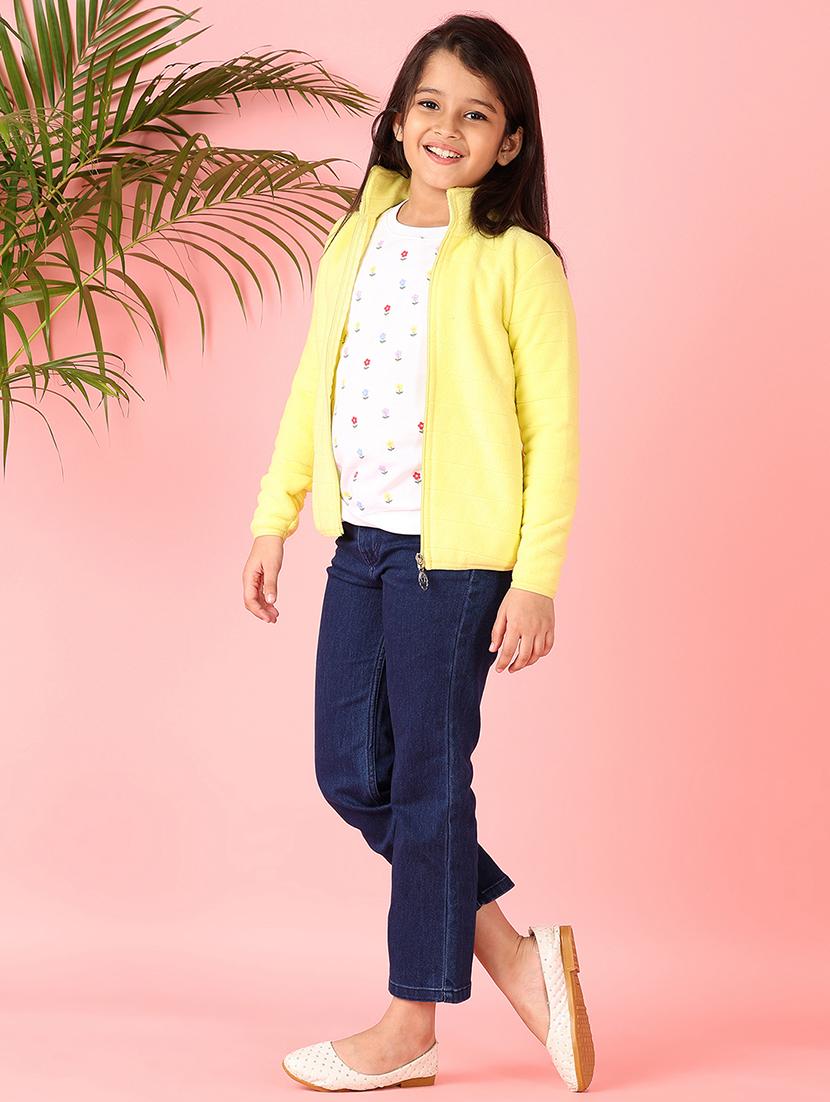 girls yellow solid long sleeve sweatshirt - 21522837 - Standard Image - 4